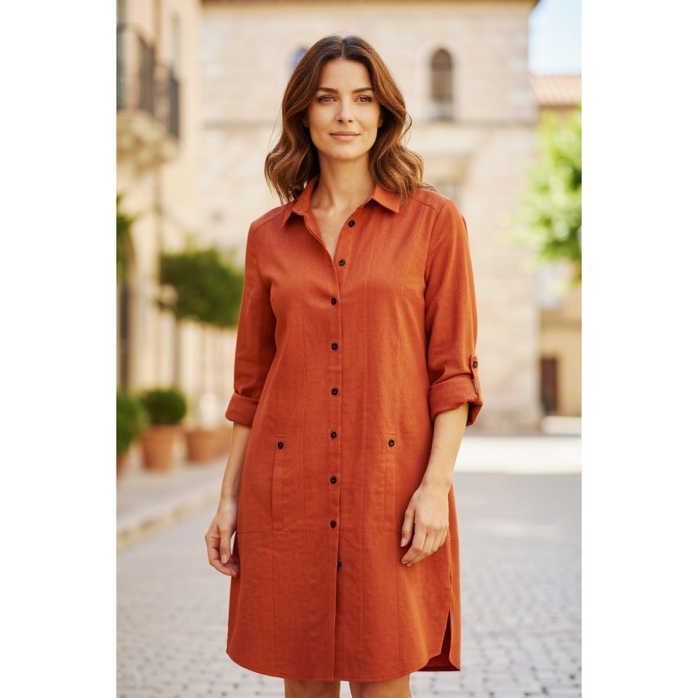 Soft Surroundings Tunic Relax lagan look rust Orange‎ Size Medium lyocell Causal